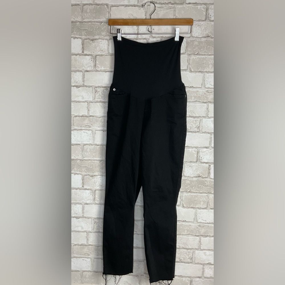 7 For All Mankind Black Raw Hem Maternity Jeans Size 31